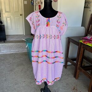 Savanna Jane colorful Lilac Embroidered Women’s Dress with pockets, lining Large